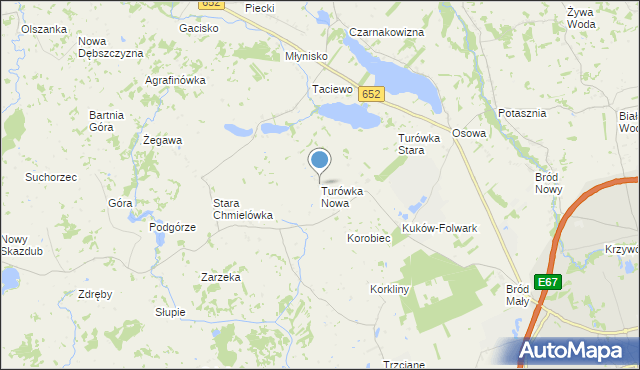 mapa Turówka Nowa, Turówka Nowa na mapie Targeo